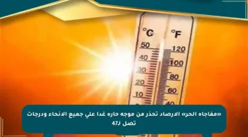 «مفاجأة الحر» الأرصاد تحذر من موجة حارة غدا على جميع الأنحاء ودرجات تصل لـ47